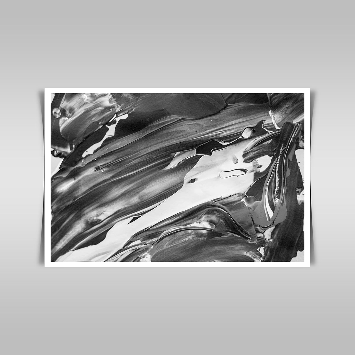"Abstract Black and White Ink Painting: Hand-Painted Watercolor on Grunge Paper."