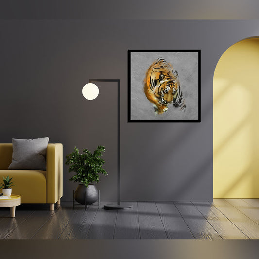 "Tiger on the Wall: An Artistic Masterpiece Adorning Your Space."