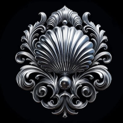 Silvery Elegance: Regal Flourishes in Metallic 3D