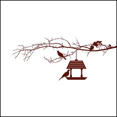 0403-Branch With Birds And Nest Design