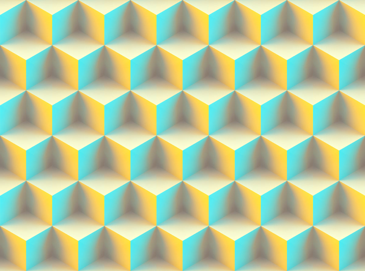 3D Pastel Cube Illusion Stretch Ceiling Design