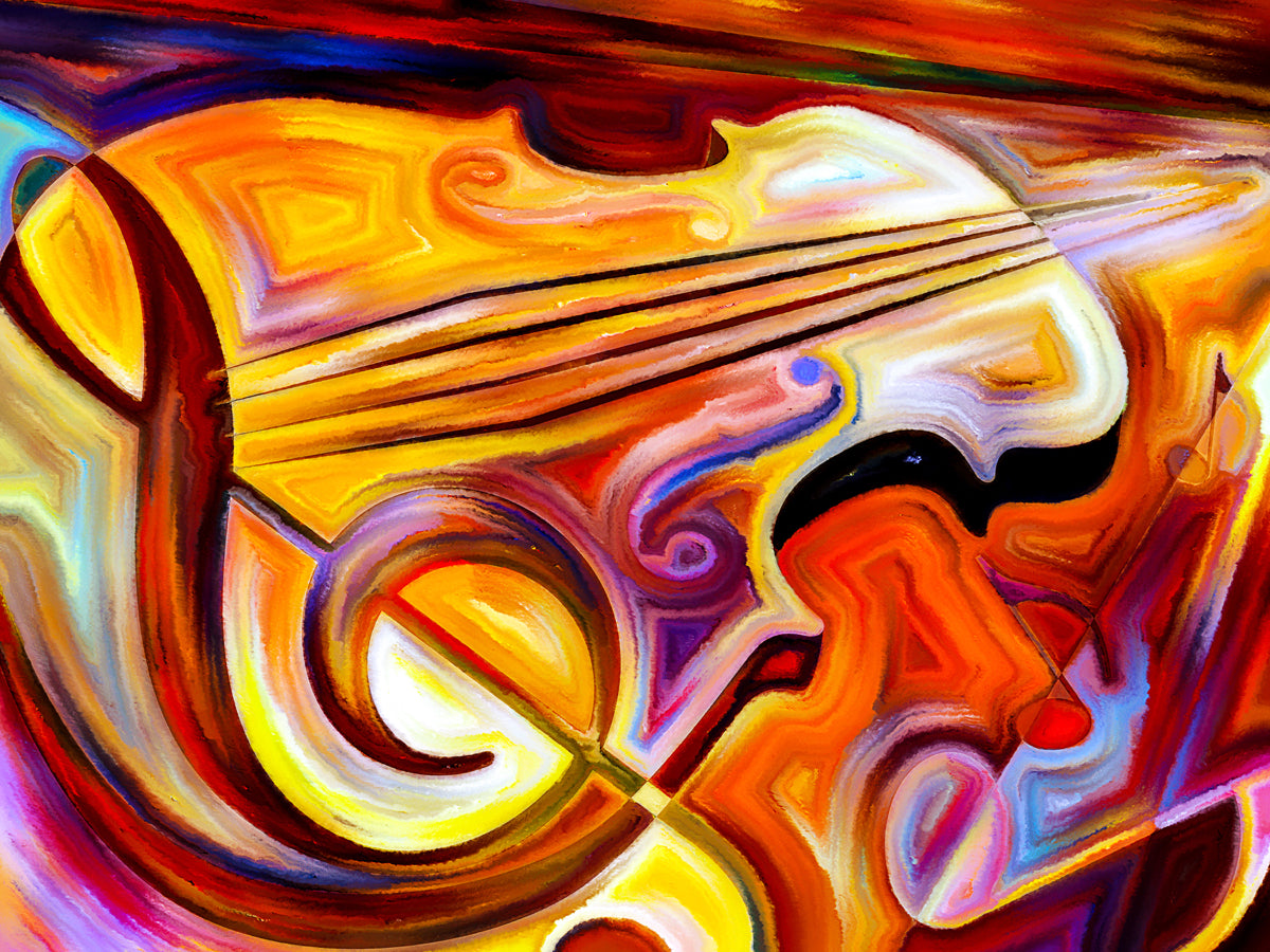 Abstract Musical Fusion Stretch Ceiling Design