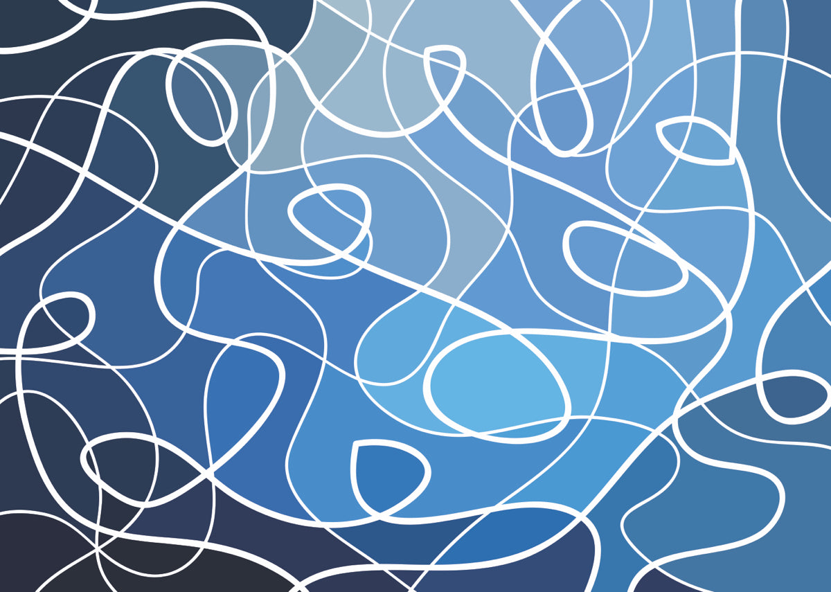 Abstract Blue Flow Stretch Ceiling – Modern Artistic Line Design