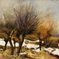 Snowy Landscape With Dry Trees Painting