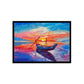 "Seaside Tranquility: Oil Painting of Fishing Boats on Canvas."