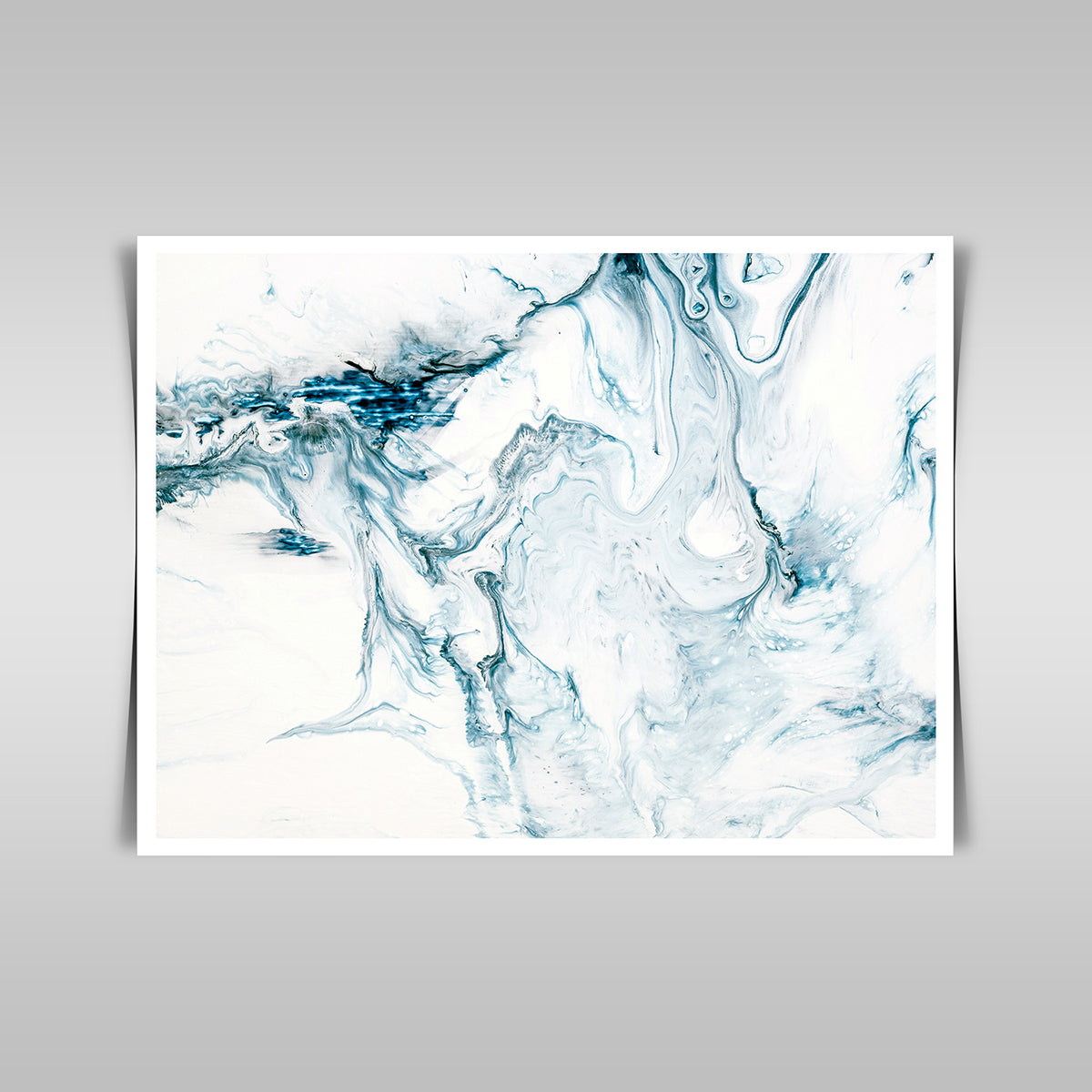 "Blue Abstract Canvas: Close-Up of Contemporary Hand-Painted Brush Strokes."