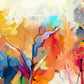 "Abstract Colorful Oil Painting: Hand-Drawn Brush Strokes on Canvas Texture."