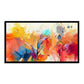 "Abstract Colorful Oil Painting: Hand-Drawn Brush Strokes on Canvas Texture."