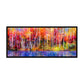 "Vibrant Autumn Trees: Semi-Abstract Oil Painting of Aspen Trees by the Lake."