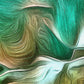 "Vivid Tints of Green: An Abstract Painting Bursting with Life."