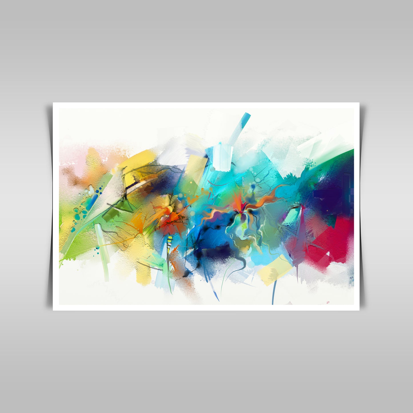 "Abstract Oil Painting: Hand-Drawn Brush Strokes in Colorful Modern Art."