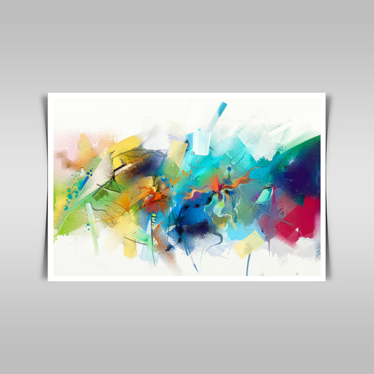 "Abstract Oil Painting: Hand-Drawn Brush Strokes in Colorful Modern Art."