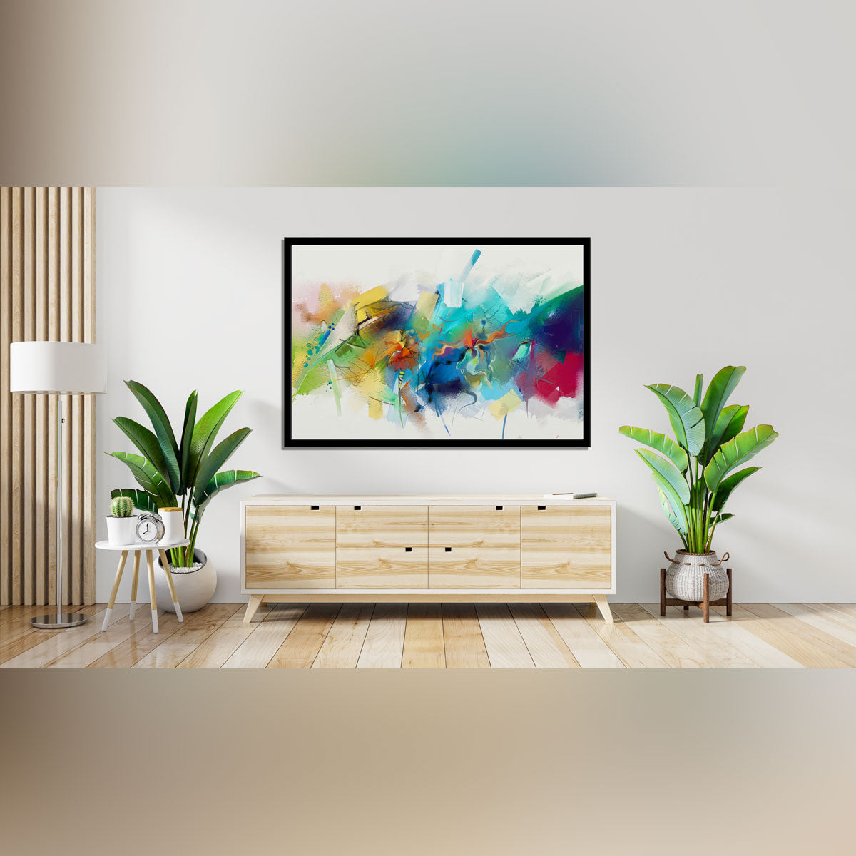 "Abstract Oil Painting: Hand-Drawn Brush Strokes in Colorful Modern Art."