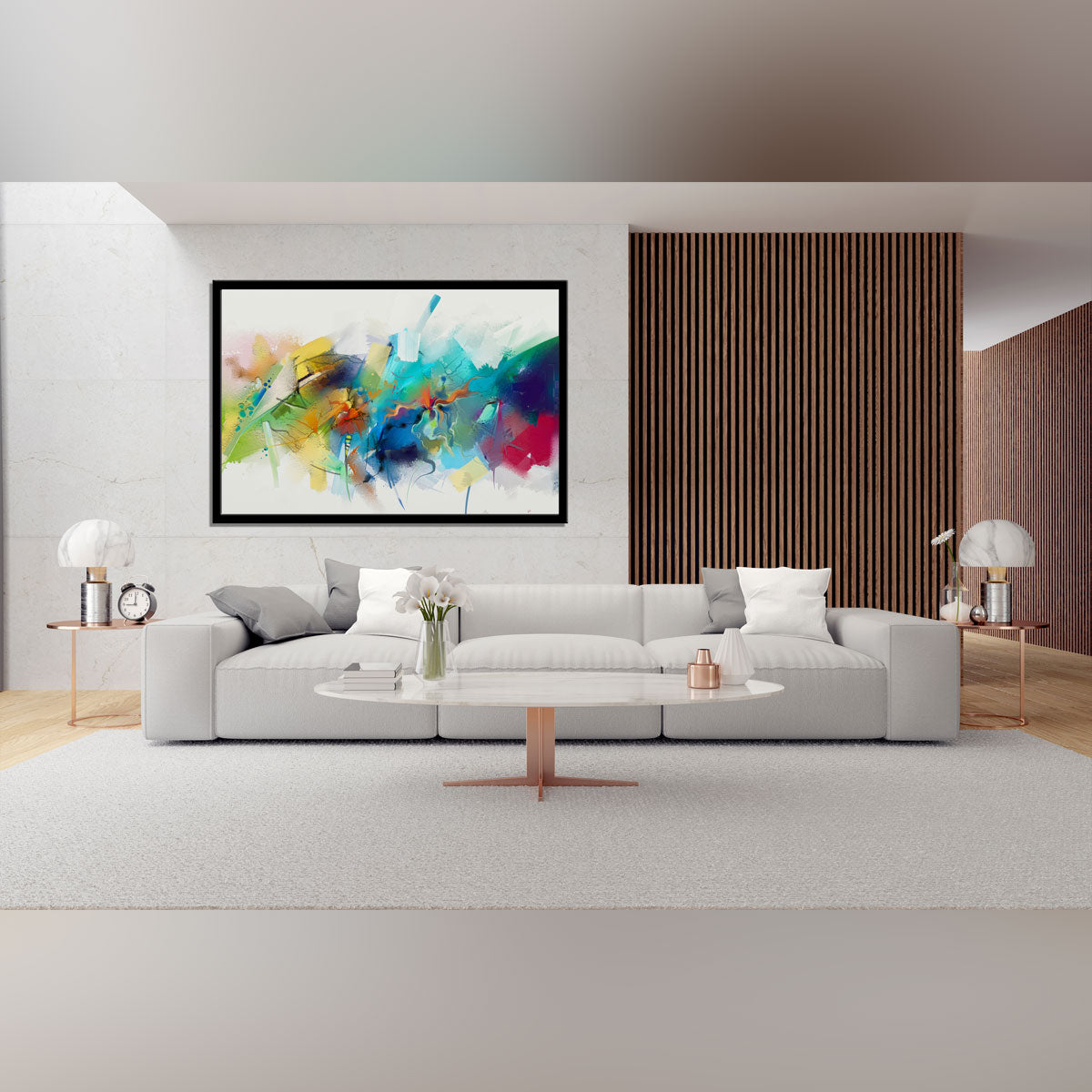 "Abstract Oil Painting: Hand-Drawn Brush Strokes in Colorful Modern Art."