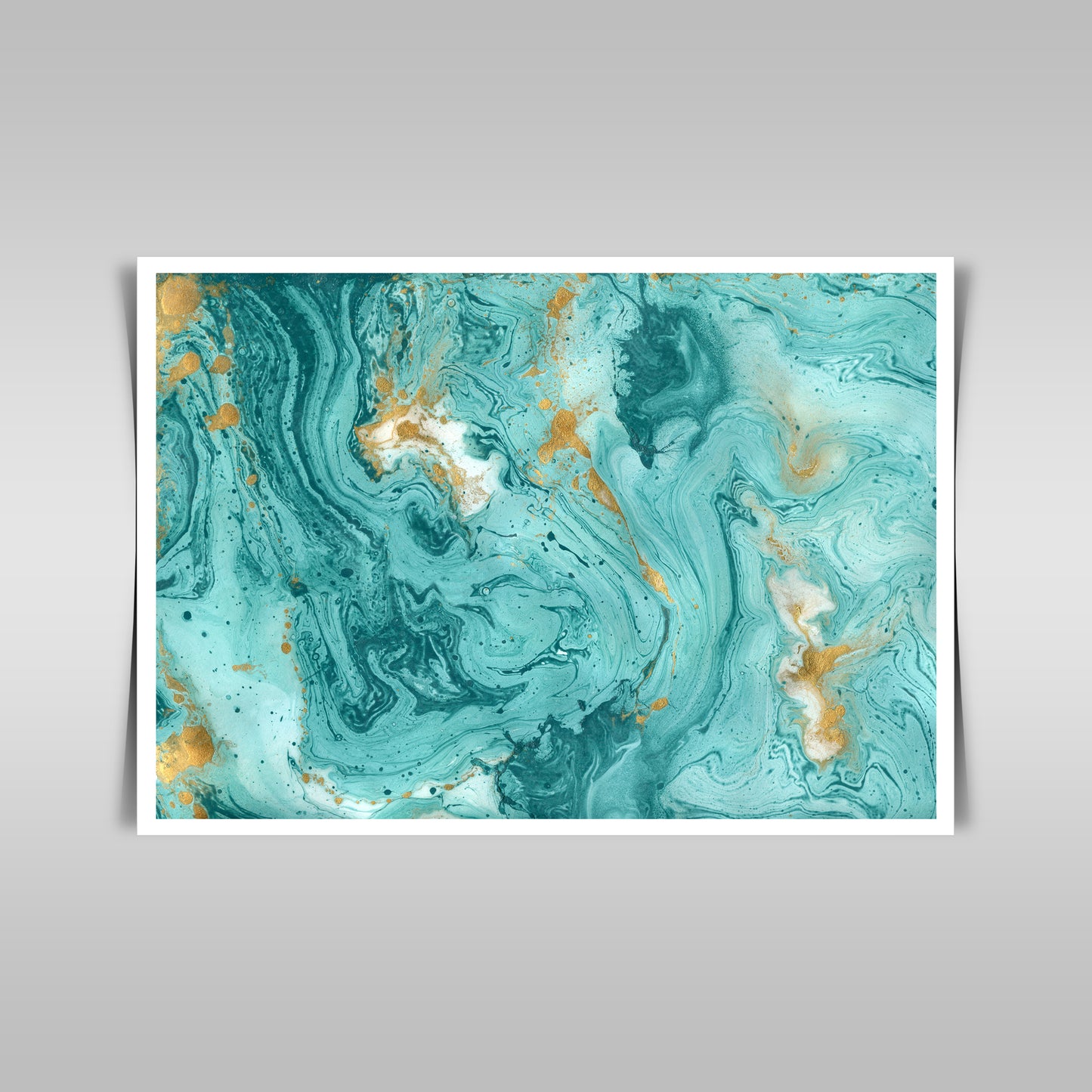 "Decorative Marble Texture: Abstract Art in Turquoise and Gold for Modern Designs."