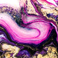 "Purple Swirl Splendor: Eastern-Style Luxury Art with Golden Glitters."