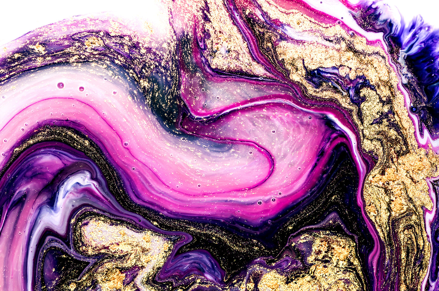 "Purple Swirl Splendor: Eastern-Style Luxury Art with Golden Glitters."