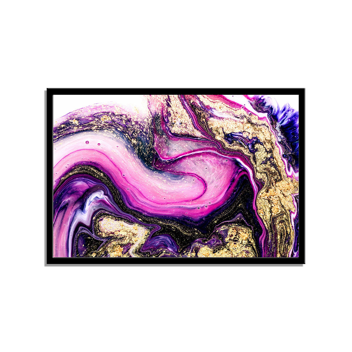 "Purple Swirl Splendor: Eastern-Style Luxury Art with Golden Glitters."