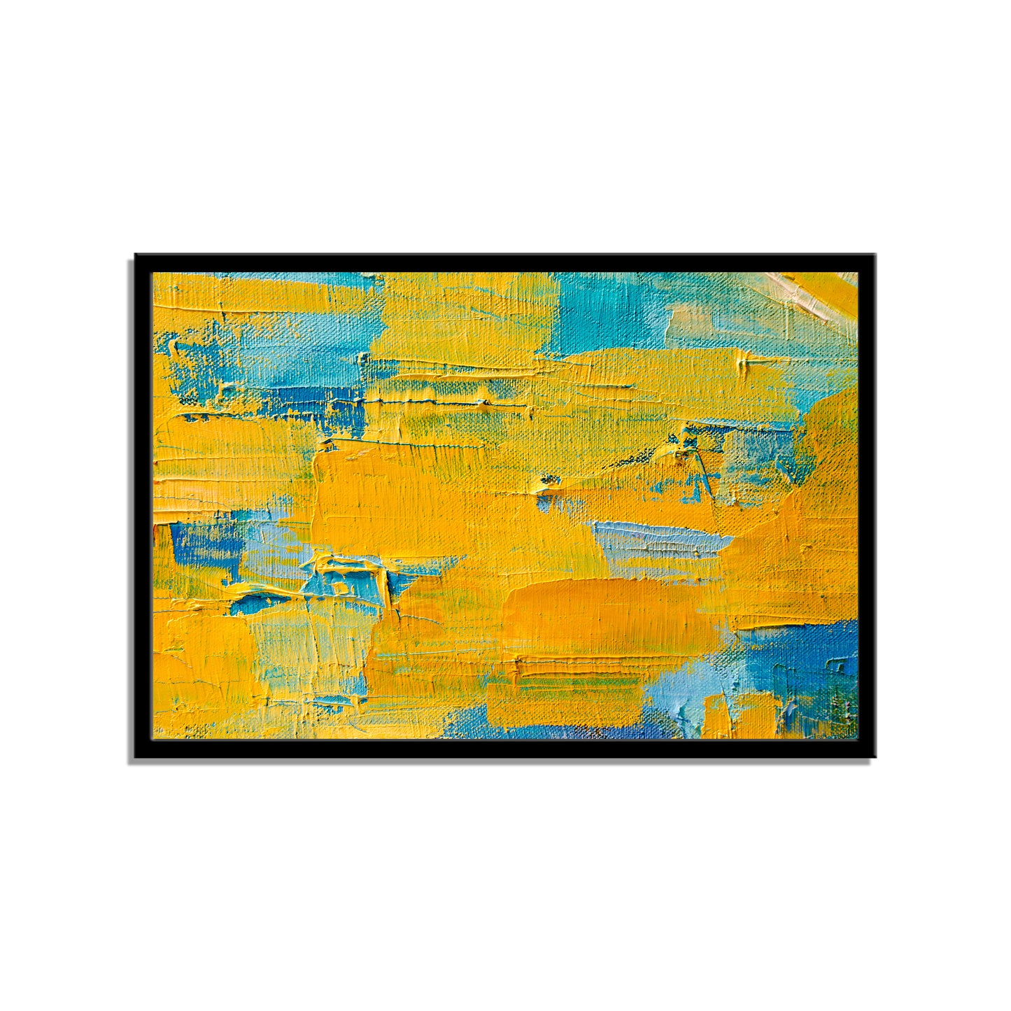 "Vibrant Abstract Oil Painting: Textured Strokes and Multi-Colored Canvas."