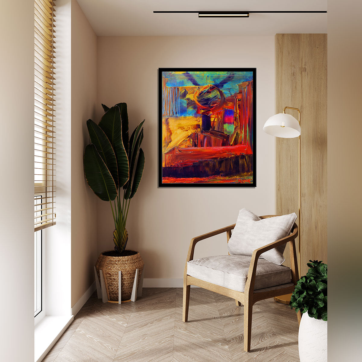 "Captivating Original Abstract Canvas Painting: A Visual Delight."