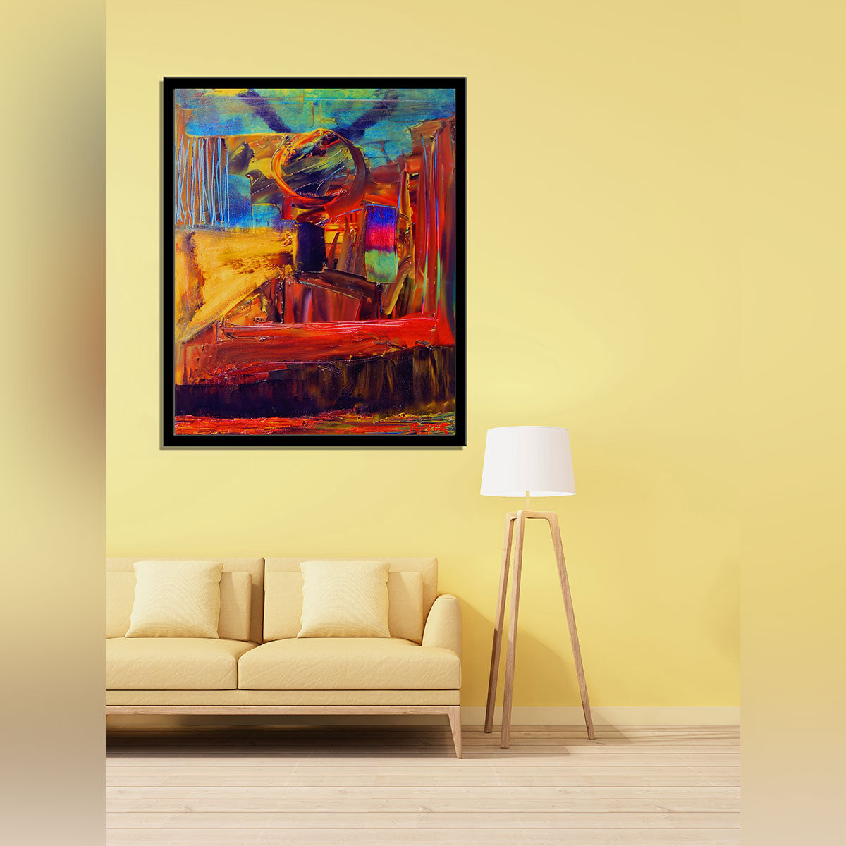 "Captivating Original Abstract Canvas Painting: A Visual Delight."