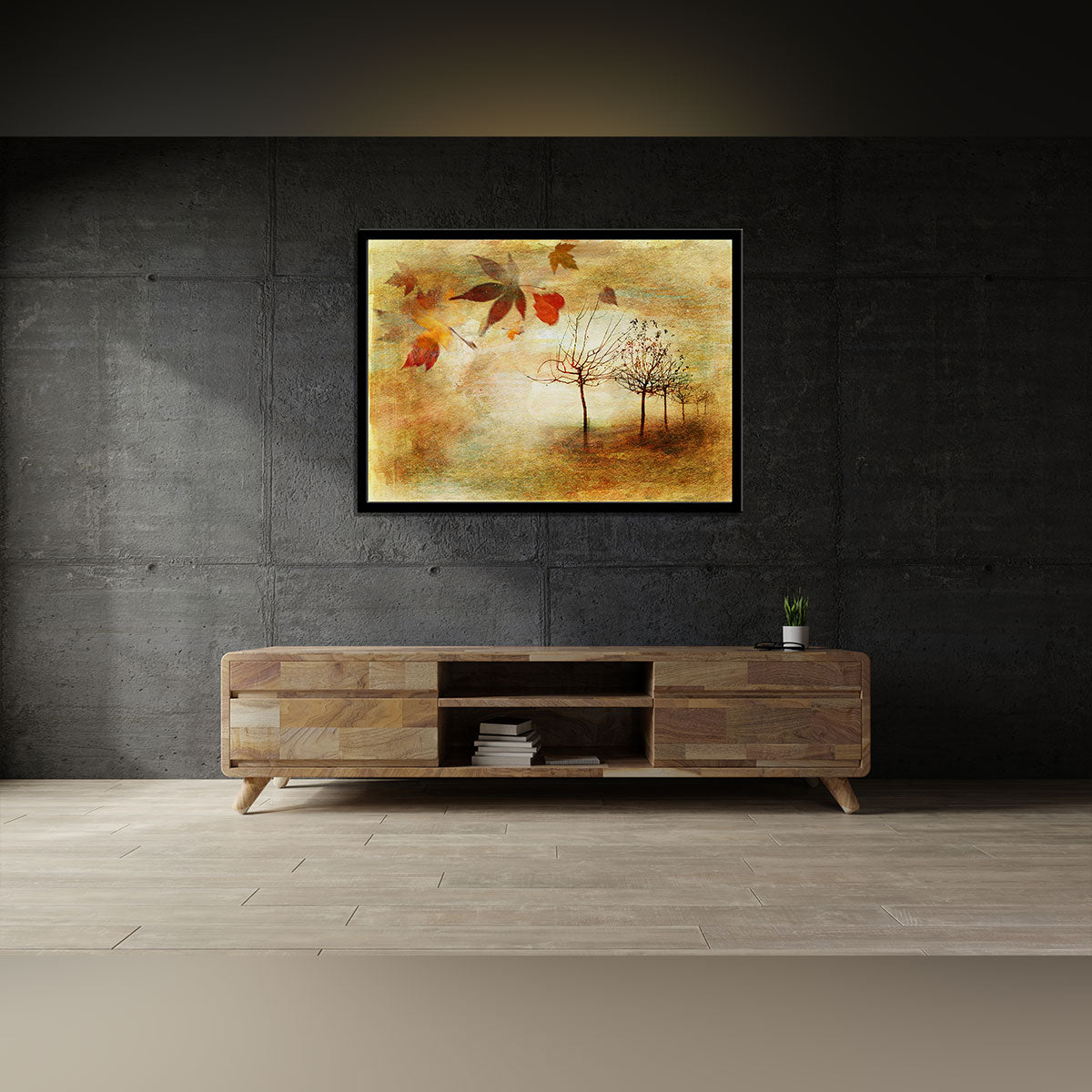 "Autumn Alley: A Beautiful Artistic Painting-Style Picture."