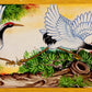 "Elegant Crane Couple: A Beautiful Wall Painting."