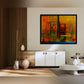 "Intriguing Large-Scale Abstract Canvas Painting: A Captivating Artwork."