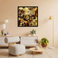 "Autumn Floral Ornament: Grunge Transparency in Brown and Gold Monochrome."