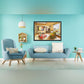 "Sunlit Cozy Living Room: A Layered Vector Image of Serenity."