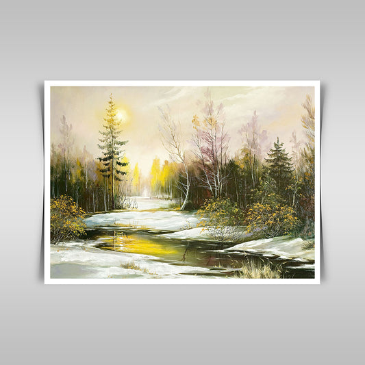 Winter Serenity: Riverside Landscape in the Heart of Winter