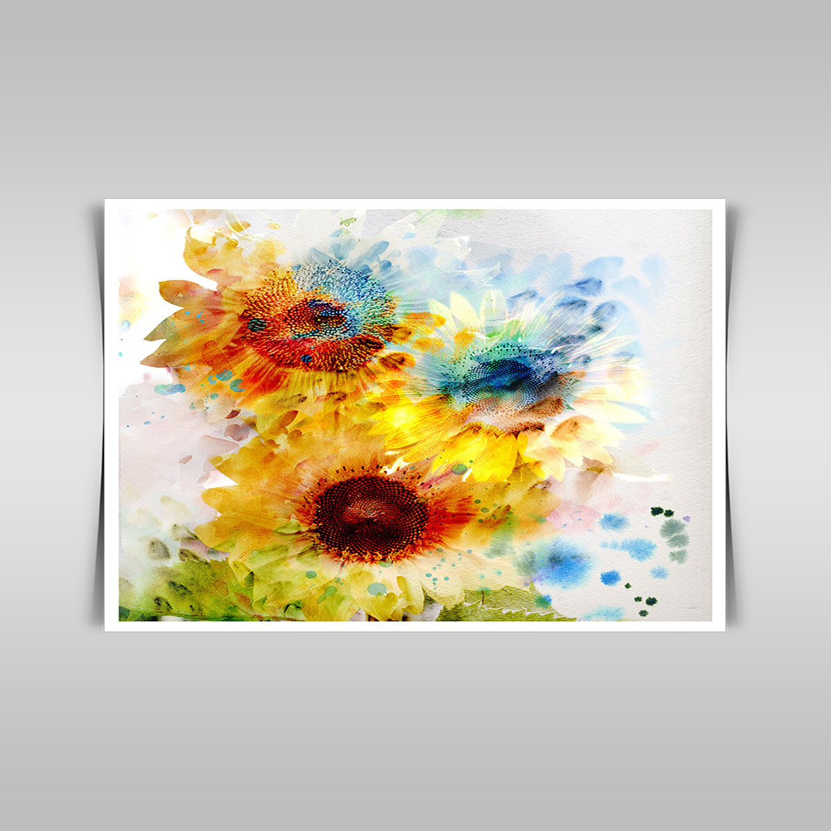 "Expressive Sunflowers: A Watercolor Painting Bursting with Life."