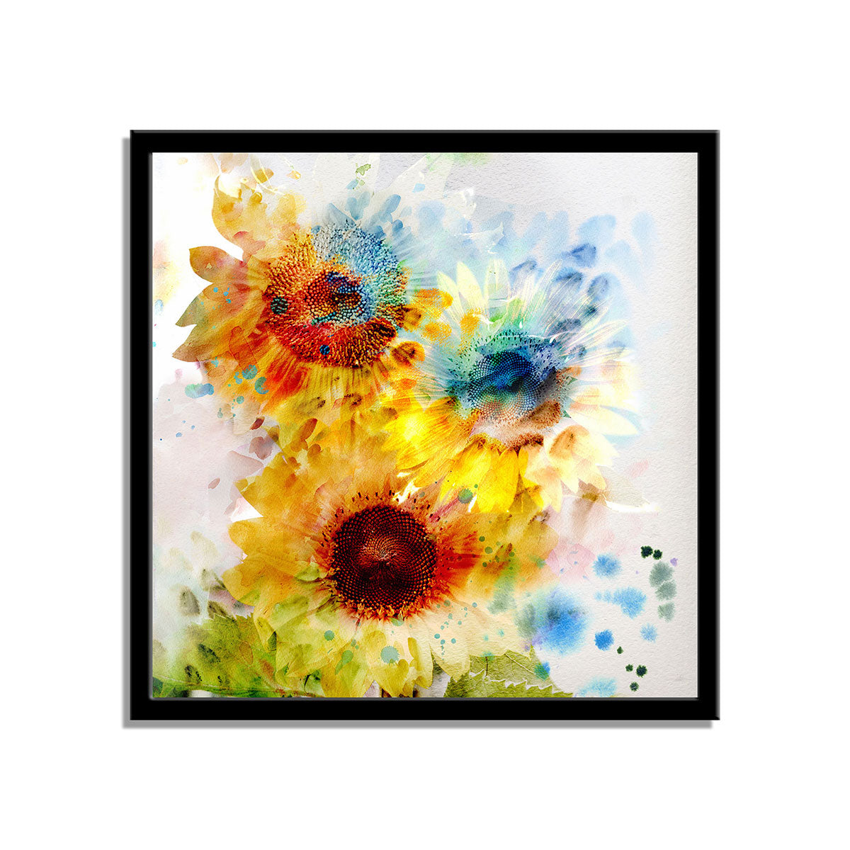 "Expressive Sunflowers: A Watercolor Painting Bursting with Life."