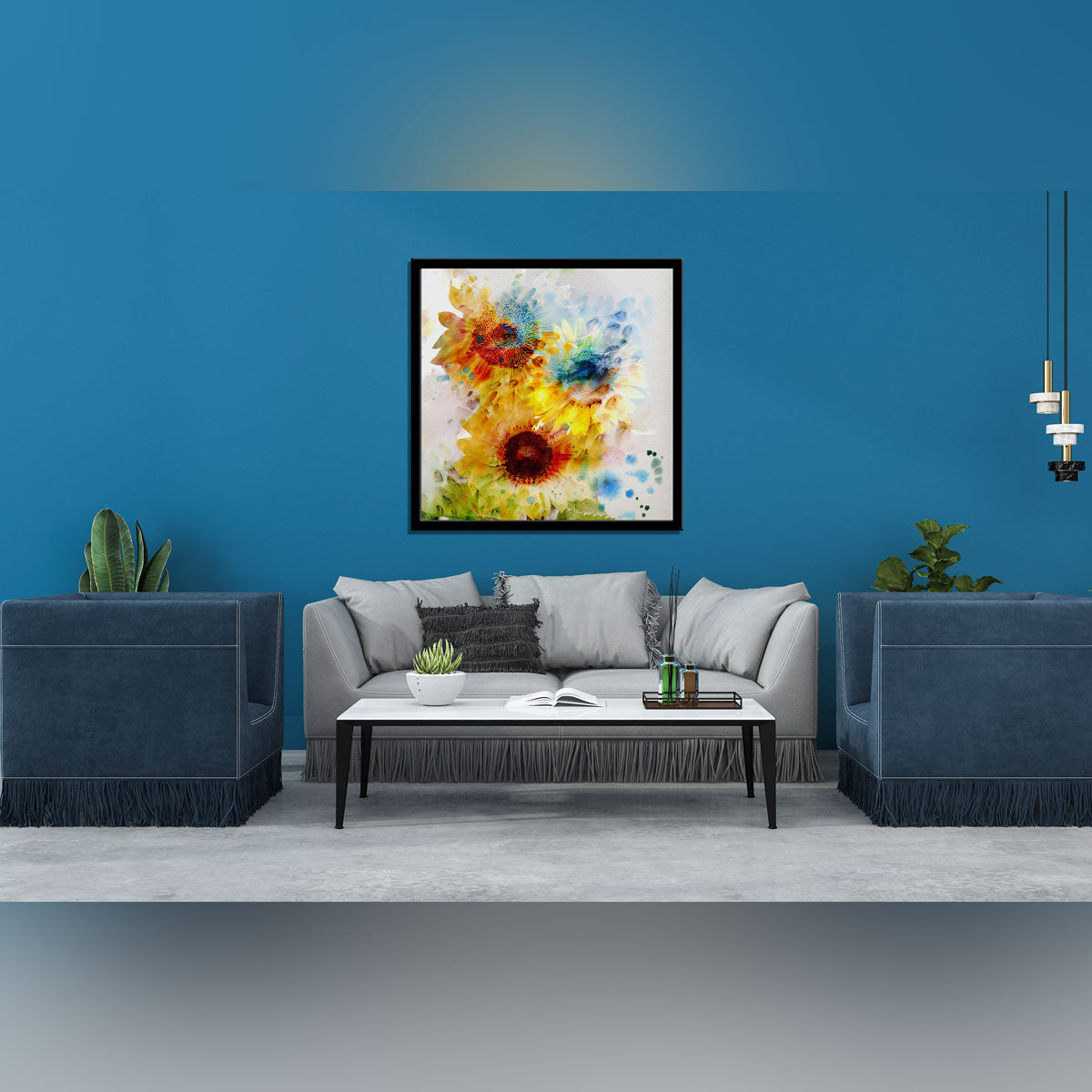 "Expressive Sunflowers: A Watercolor Painting Bursting with Life."