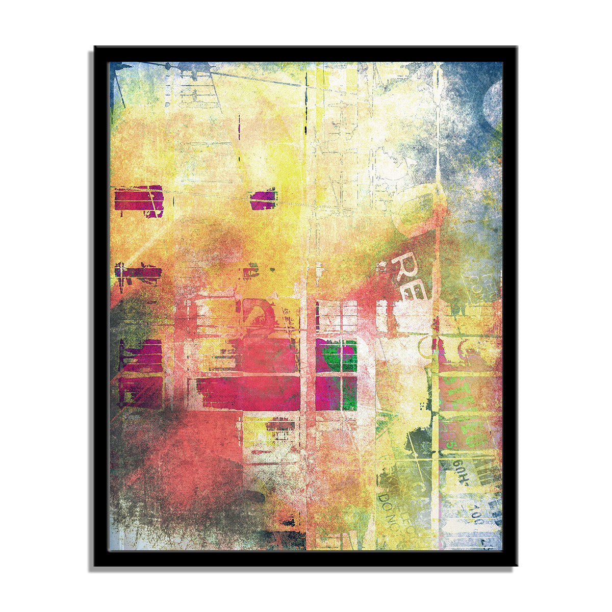 "Abstract Color Grunge Composition: A Fusion of Vibrant Elements."