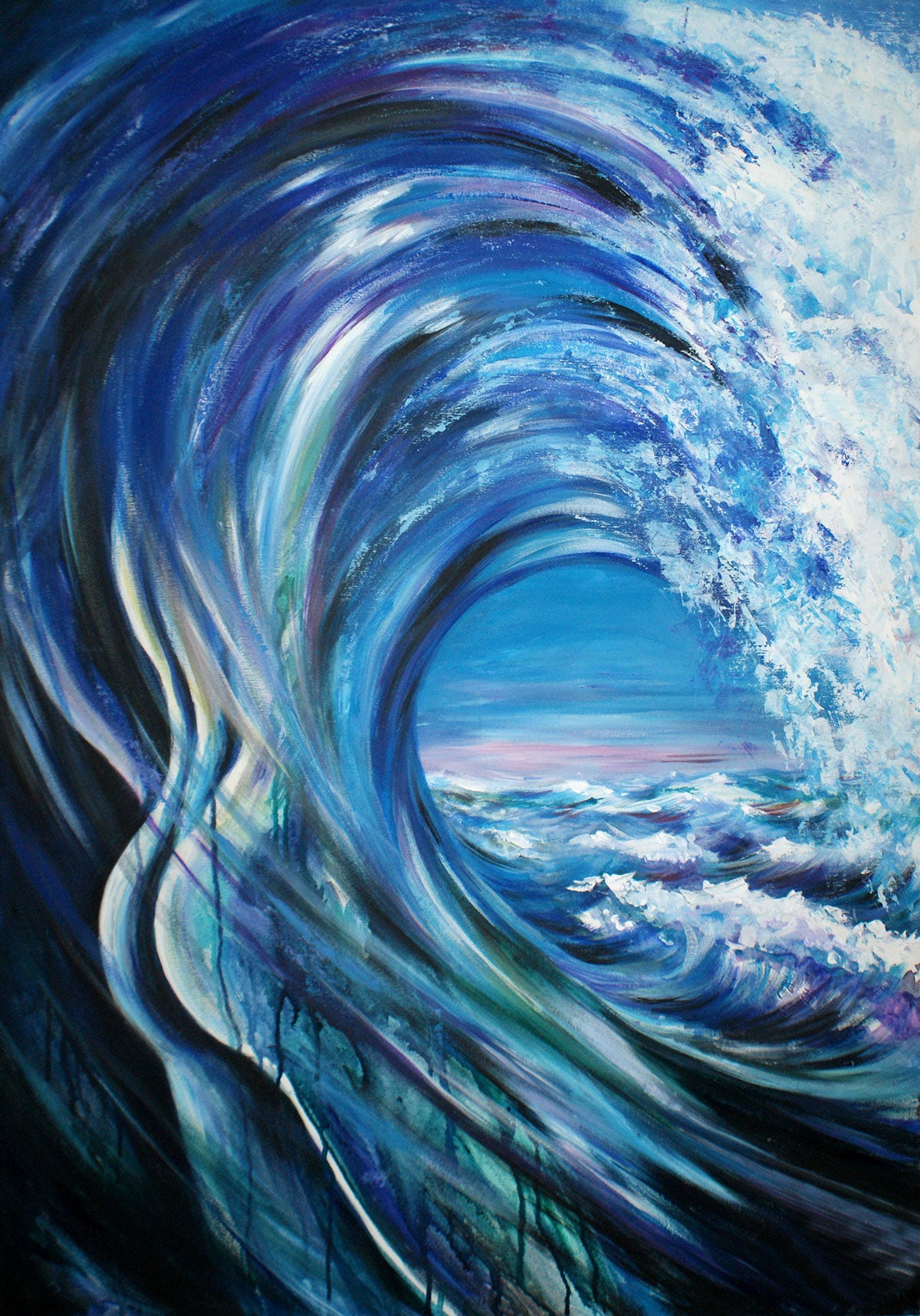 "Fluid Form: A Male Body Shaped by the Waves in My Acrylic Creation."