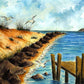 "Rocky Shoreline: An Artistic Depiction of Rugged Coastal Beauty."