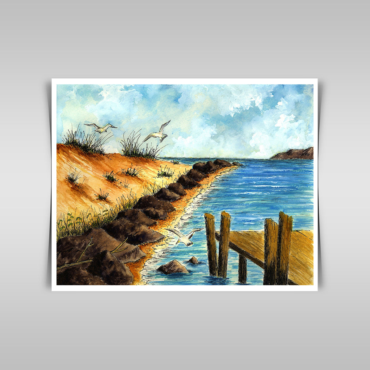 "Rocky Shoreline: An Artistic Depiction of Rugged Coastal Beauty."