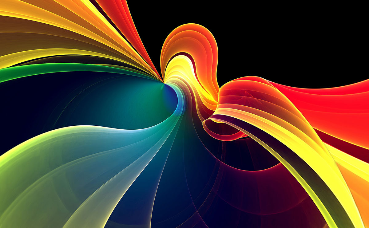 "Vibrant 3D Rendered Abstract Background: A Burst of Colors."