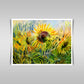 "Gouache Sunflowers: A Vivid Artwork on Paper."