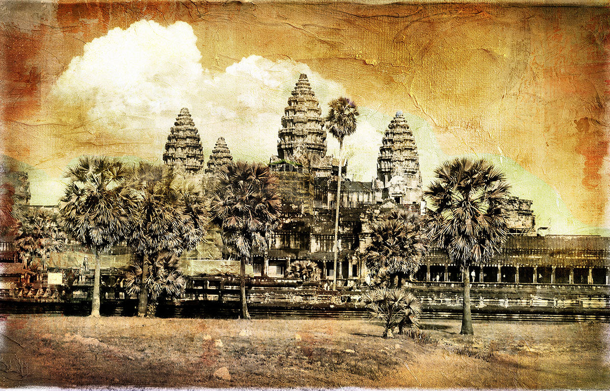 "Ancient Angkor: A Captivating Artwork in the Style of Painting."