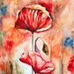 "Blossoming Poppies: A Watercolor Rendering of Poppy Flowers and Buds."