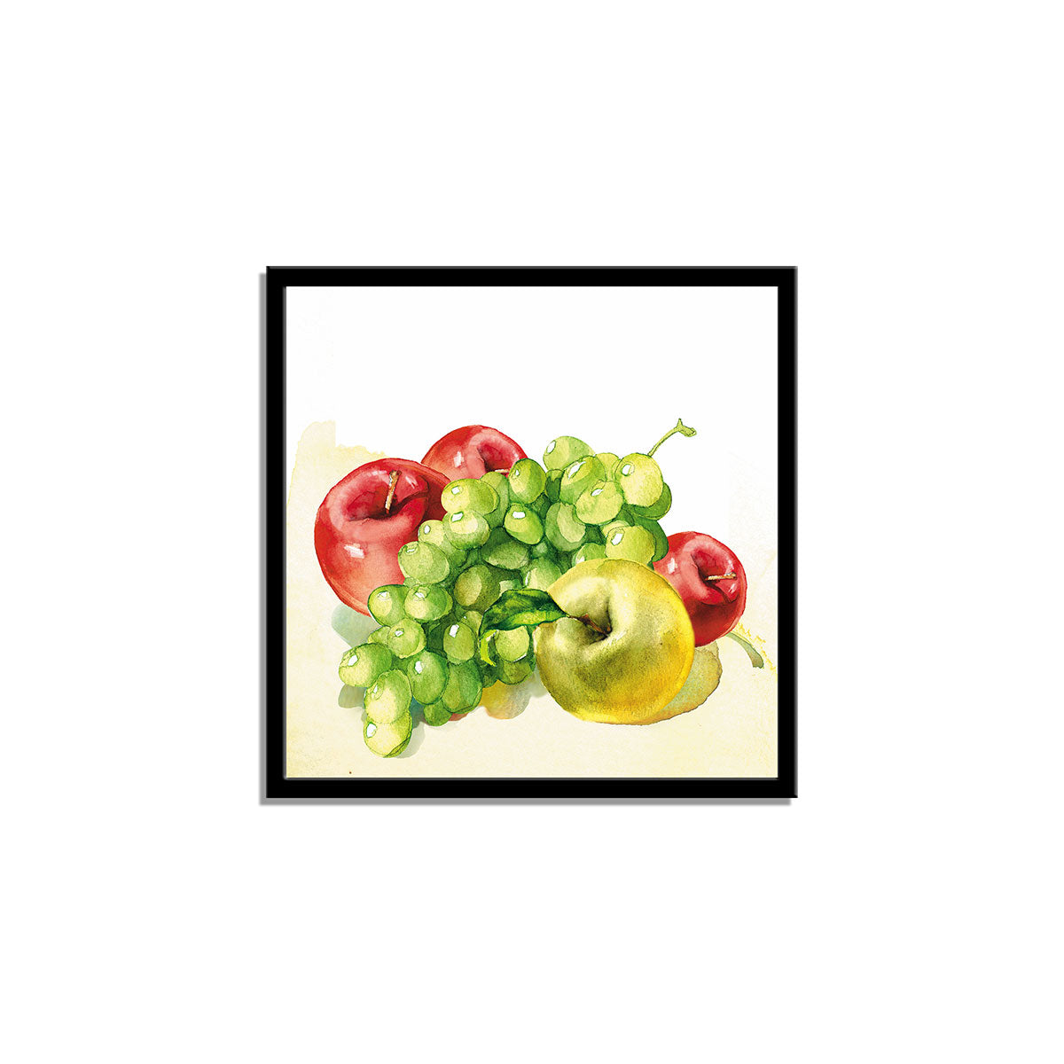 "Fruit in Watercolor: A Vibrant Painting on a White Canvas."