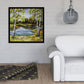 "Birches by the Coast in Autumn: An Oil Painting on Canvas."