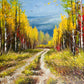 "Golden Autumn: An Oil Painting Capturing the Season's Radiance."