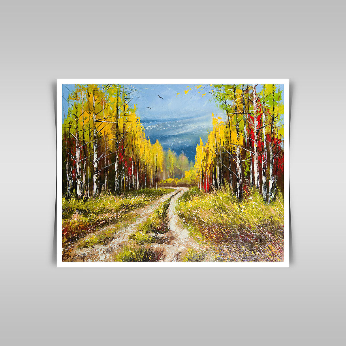 "Golden Autumn: An Oil Painting Capturing the Season's Radiance."