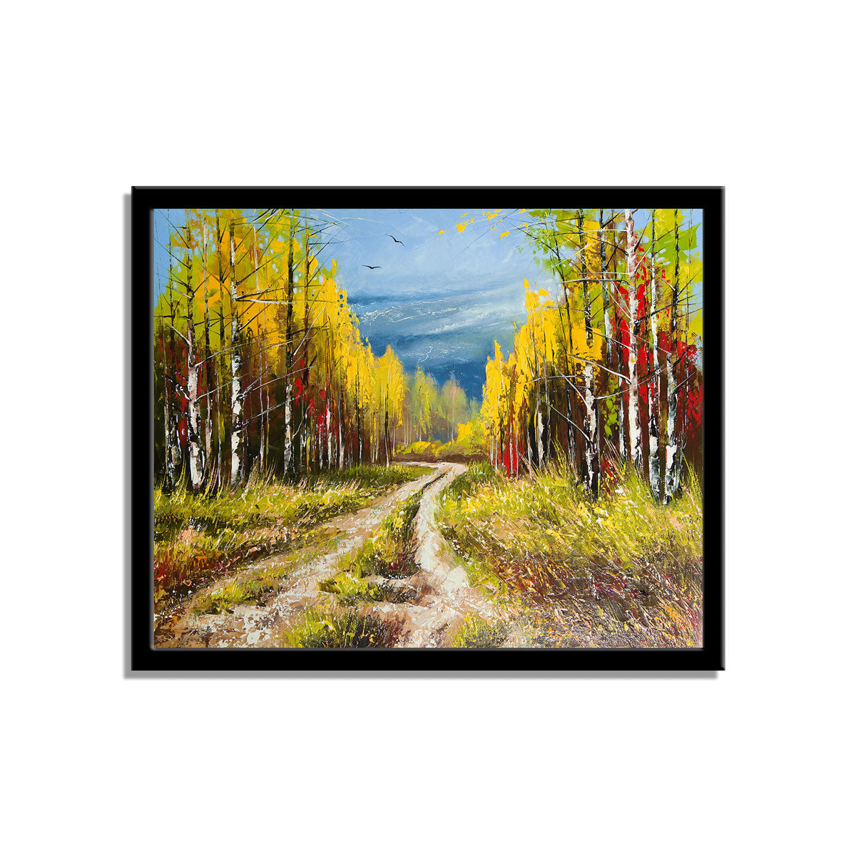 "Golden Autumn: An Oil Painting Capturing the Season's Radiance."