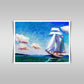 "Sailing Boat Serenity: An Oil Painting Capturing Nautical Tranquility."