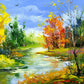 "Autumn's Artistry: An Oil Painting on Canvas Capturing the Season's Beauty."