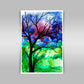 "Cool Color Tree: A Serene Watercolor Representation of Nature."